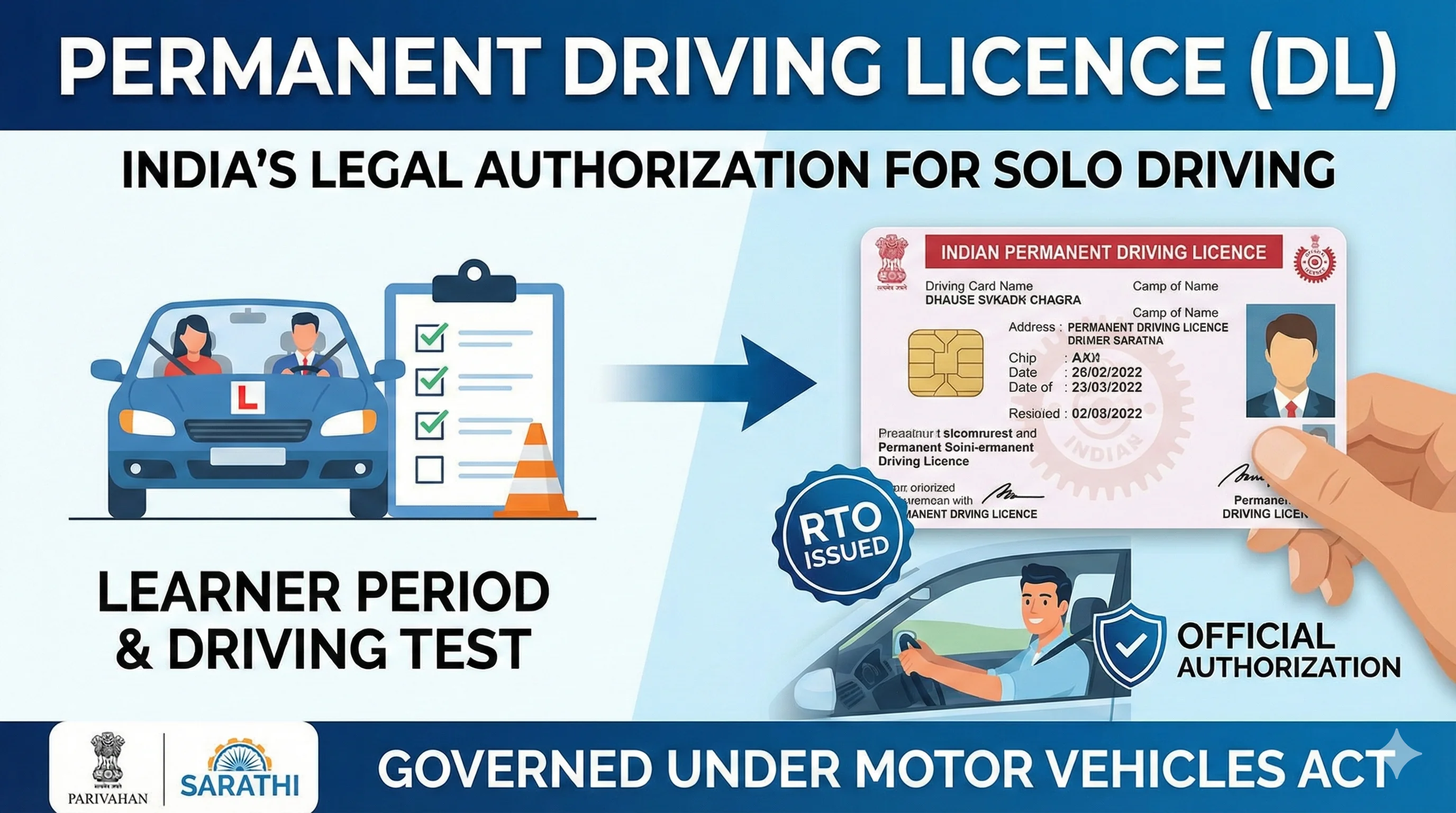 Permanent Driving Licence Rules in India